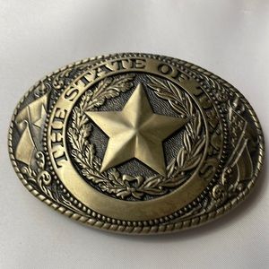 Brass State of Texas Seal Belt Buckle